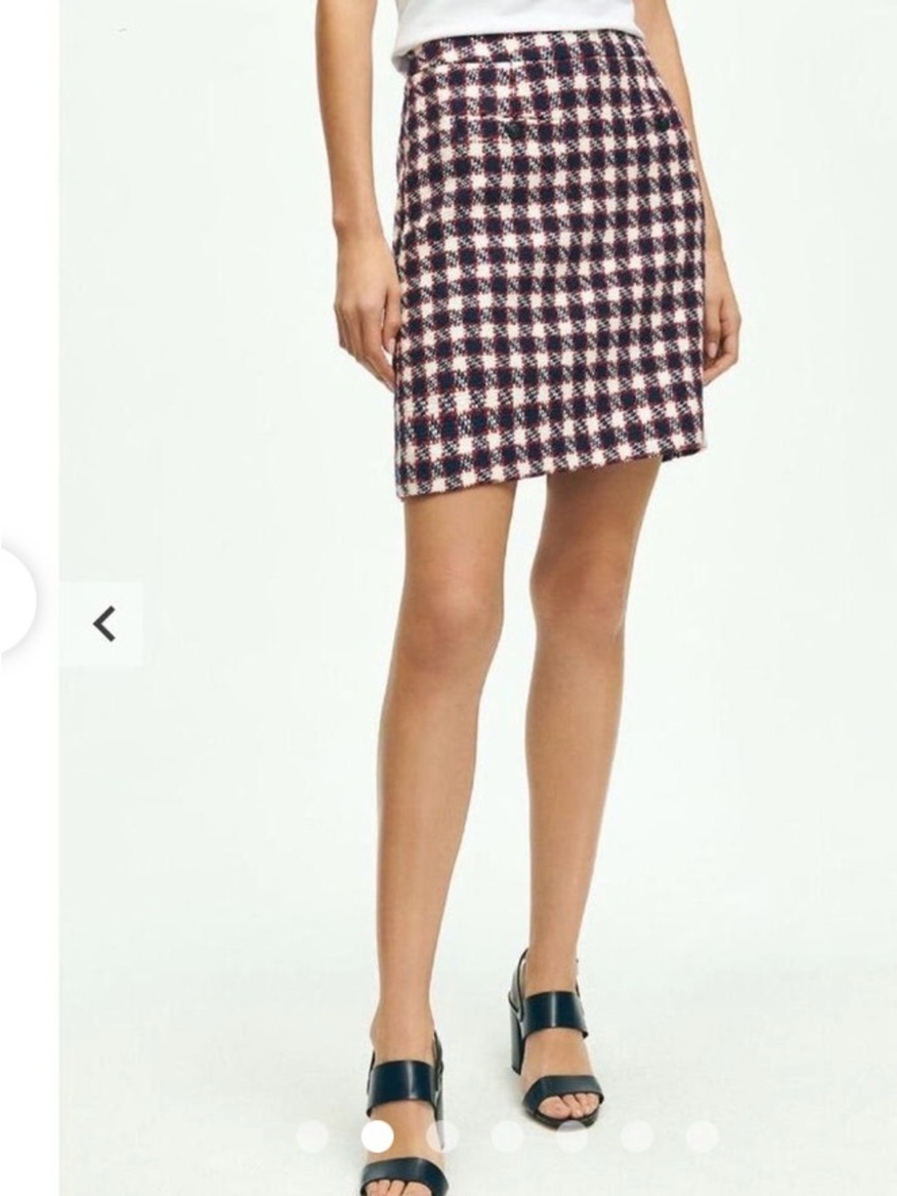 BROOKS BROTHERS Cotton Blend Boucle Skirt White,blue and red  MSRP $315 Size 10